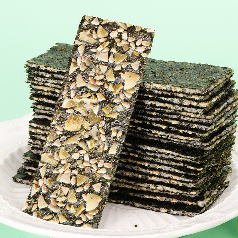 芝麻夹心海苔脆罐装小零食办公室休闲小吃海苔片紫菜海味办公食品