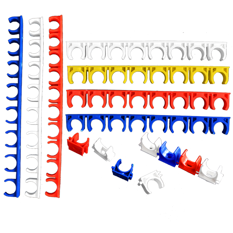 PVC红电工穿线管U型塑料固定水管排卡10位连排 拼装卡 迫码16 20 - 图3