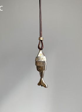 冷淡风拼接小鱼吊坠项链中古vinage小众设计感精致轻奢秋冬毛衣链