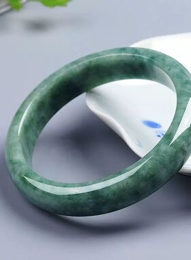 正品贵州翠真玉石手镯女款油青翠色真玉手镯送妈妈女友闺蜜礼物