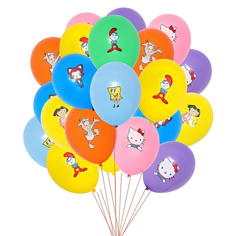 儿童卡通图案气球大号加厚多款多色可爱玩具汽球地推礼品免邮汽球 - 图3