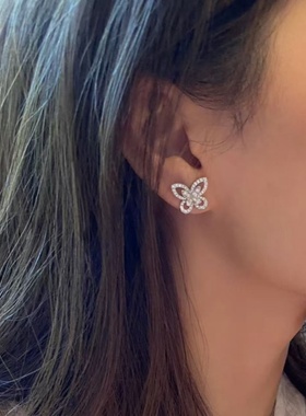 格拉芙幻影满钻两只蝴蝶项链女仿真钻石轻奢小众夏天百搭锁骨链