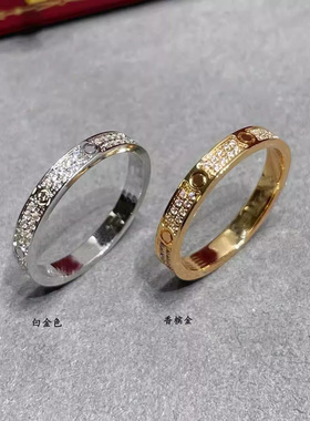 网红love戒指轻奢18k爆款单钻卡戒经典玫瑰金情侣对戒女友礼物