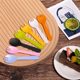 Disposable spoon fork spoon fruit individually packaged ice cream plastic small fork spoon thickened cake dessert spoon commercial use