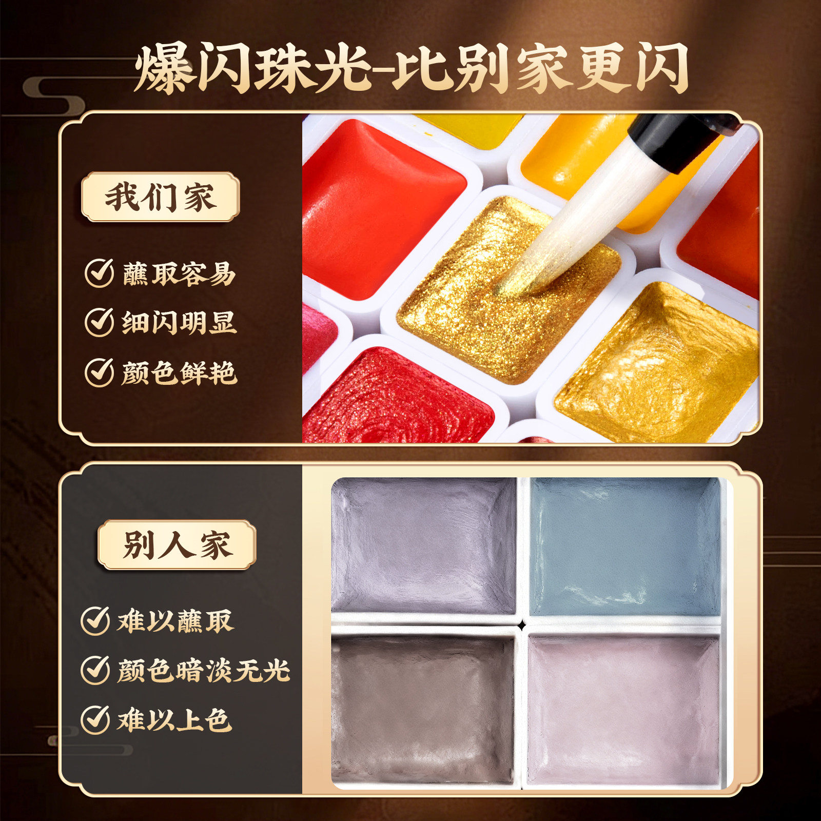 敦煌珠光水彩固体彩绘颜料画画工具套装美术生专用儿童小学生白色水粉美甲用24色便携式分装盒国画爆闪上色,淘宝优惠券,粉丝福利购,淘宝优惠卷