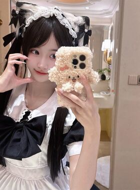 洛丽塔毛绒猫耳发饰可爱猫娘cos蕾丝发箍甜美日系lolita头饰的