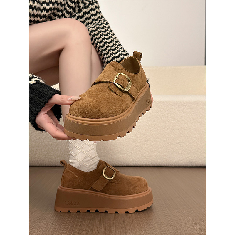 厚底小个子增高勃肯鞋女2026年春季新款复古一脚蹬配裙子乐福单鞋,淘宝优惠券,粉丝福利购,淘宝优惠卷