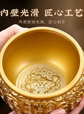 黄铜百福缸米缸冰箱上的米缸客厅存钱罐招财进宝聚宝盆开业摆件