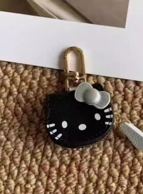 可爱卡通凯蒂猫皮质钥匙扣挂件礼物高颜值高级感少女心包包挂饰