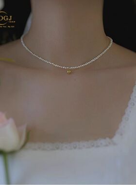 s925纯银珍珠项链高级感锁骨链