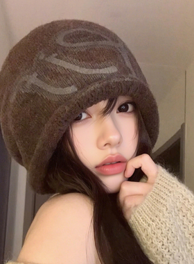 显脸小堆堆帽薄款针织冷帽女款2026休闲百搭包头帽子滑雪户外红色