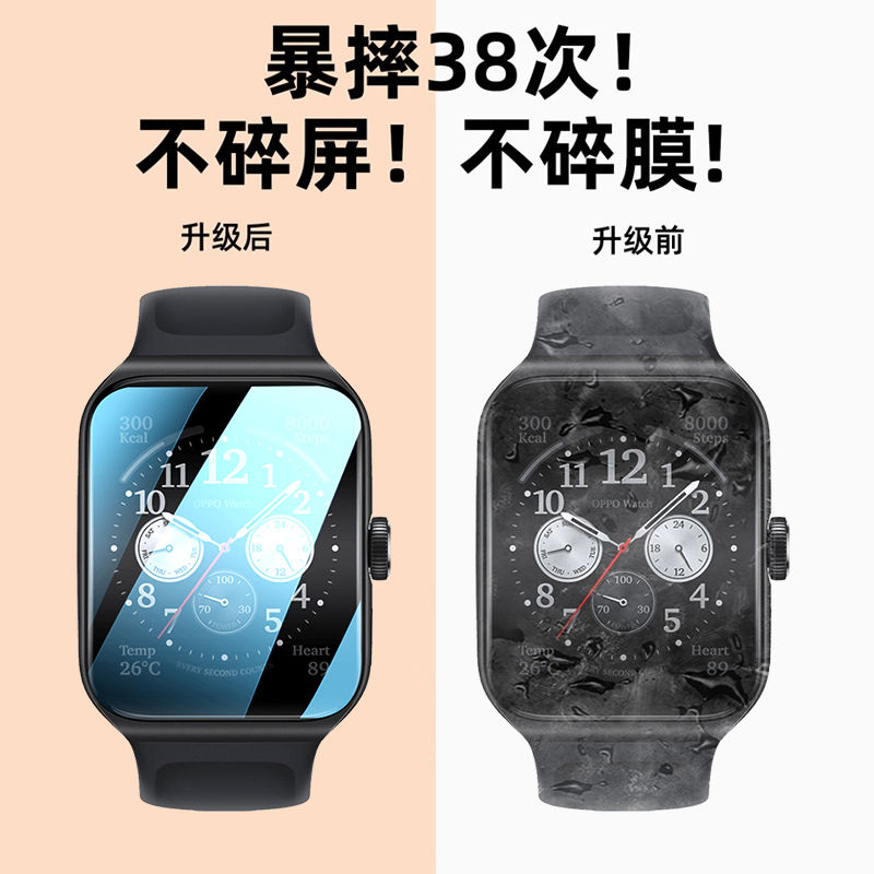 适用oppo手表膜watch3pro保护膜陶瓷膜2钢化膜曲屏软膜1手表42mm全屏46mm保护贴膜新品新款高清抗指纹覆盖-图2