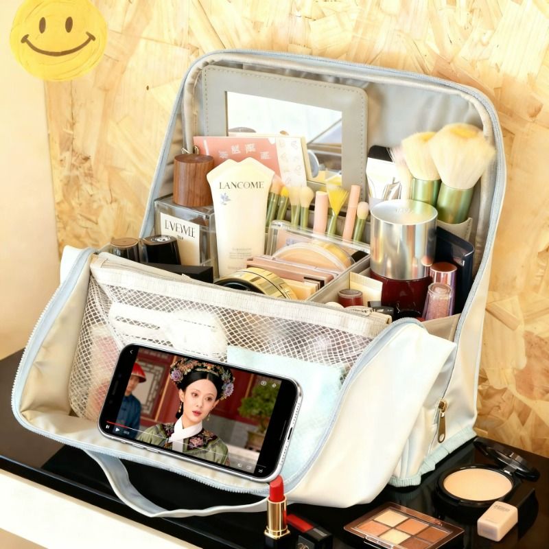 The popular stand-up cosmetics storage bag travel toiletry bag Xiaohongshu same style portable storage cosmetics bag can be hung
