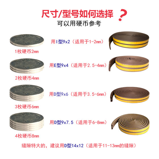 Door and window sealing strips to prevent wind, heat and sound insulation