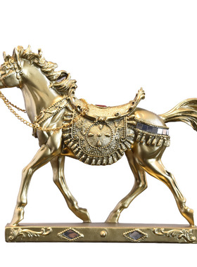 现代软装马到成功树脂工艺品摆件家居客厅高档桌面装饰品办公室