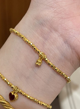 碎金小黄鱼铃兰花手链小众设计感简约时尚百搭个性高级蹦迪珠手镯