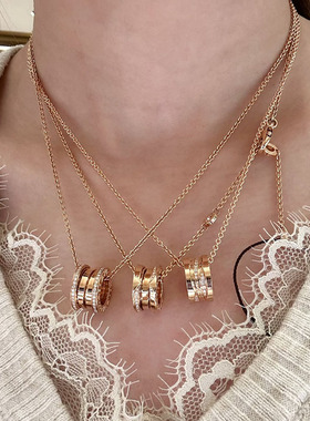 黑陶瓷小蛮腰弹簧项链男女款925银小红人慈善款情侣锁骨链不掉色