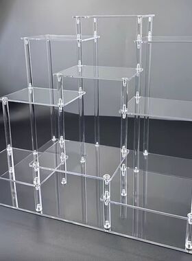 亚克力多层透明阶梯架手办模型玩具茶壶香水展示架厨房柜子分层架