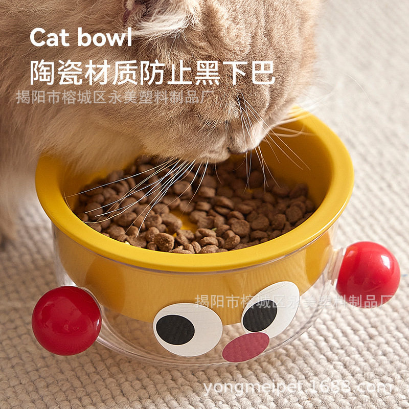 陶瓷猫碗猫食盆陶瓷宠物碗保护颈椎二合一防打翻双碗水碗宠物用品,淘宝优惠券,粉丝福利购,淘宝优惠卷