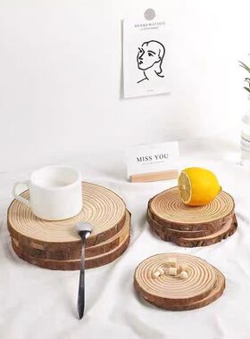 松木片网店摄影道具年轮木拍照道具摆件原木片背景装饰隔热垫茶垫