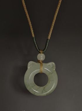 古着vintage 小猫蝴蝶编织项链2025新款复古小众设计感精致锁骨链