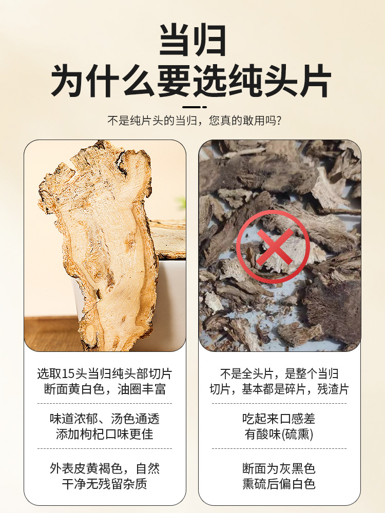 当归头片质片正品250g严选无硫甘肃岷县党参黄芪煲汤泡水食用党归-图2