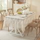 Pastoral forest cotton thread tablecloth American forest hollow crochet rectangular woven tablecloth lace tassel table mat