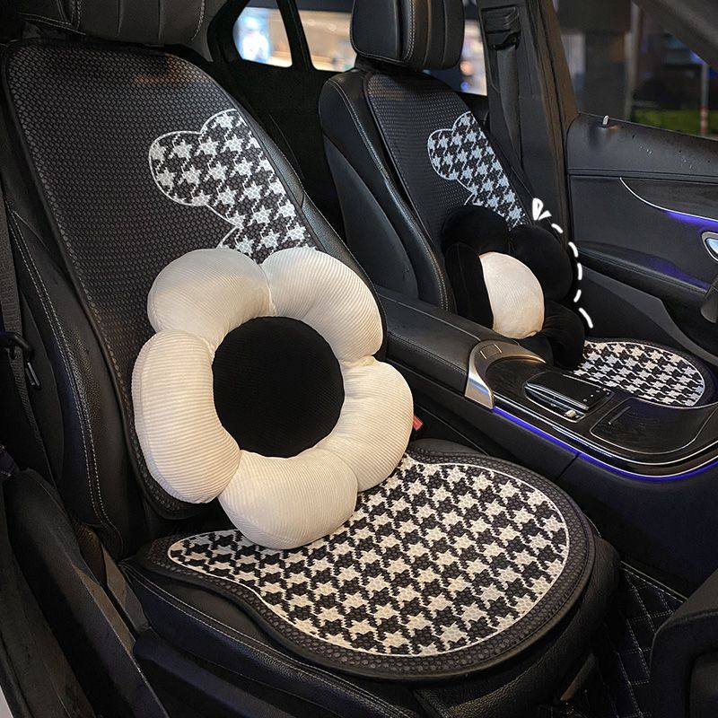 汽车坐垫四季通用千鸟格女士车内座椅通风车垫女神款网红座垫夏季,淘宝优惠券,粉丝福利购,淘宝优惠卷