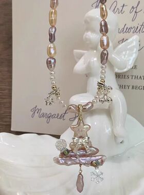 甜美气质圣诞树吊坠串珠项链女2025新款小众轻奢时尚设计高级项链