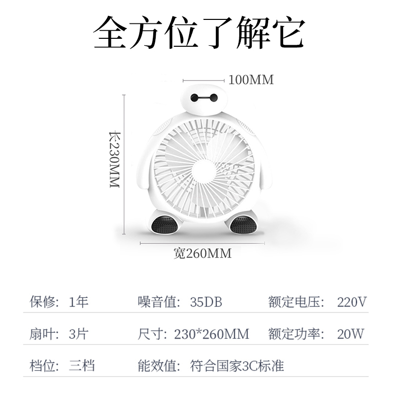 卡通电风扇学生宿舍床上小型风扇迷你办公室桌面台式床头夹扇家用 - 图2