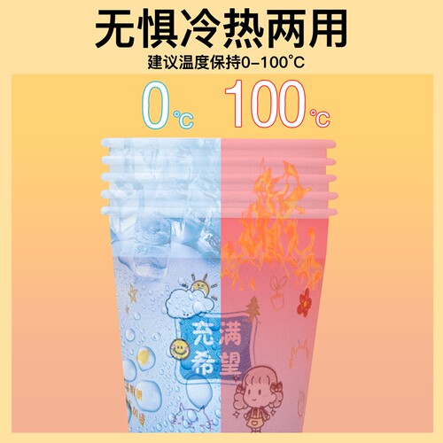 一次性加厚食品级纸杯家用精品商用办公茶水杯冷热防烫防漏整箱批 - 图0