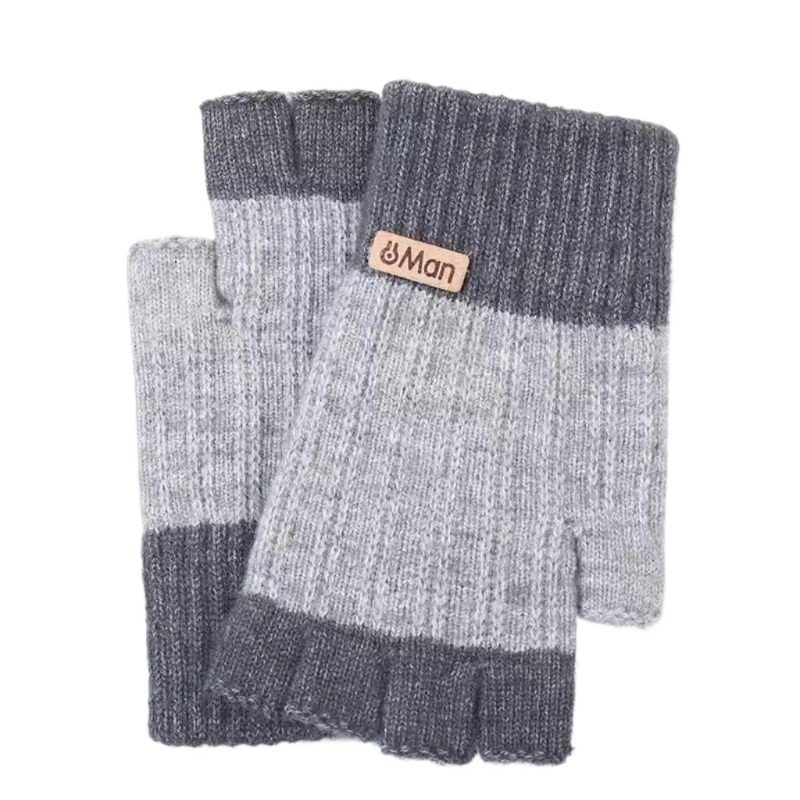 半指手套男士冬天保暖加绒加厚针织毛线露指学生写字骑行秋冬季男,淘宝优惠券,粉丝福利购,淘宝优惠卷