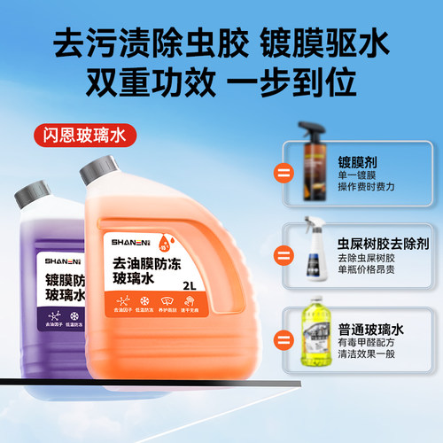 汽车玻璃水防冻零下40车用强力去污去油膜雨刮水冬季四季通用浓缩 - 图0