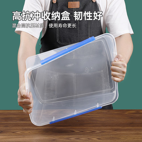 塑料盒子透明长方形食品级冰箱专用冷冻收纳保鲜盒大容量商用带盖 - 图0