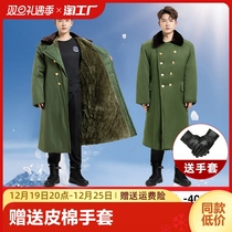 Northeast Great Cotton padded jacket for mens winter military green thickening lengthened Northeast extra-long cold-proof and warm labor Paoian cotton clothes