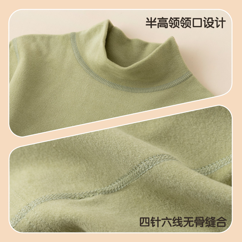 a类儿童德绒打底衫高领秋冬男童保暖上衣女童打底衣内搭加绒秋衣 - 图3