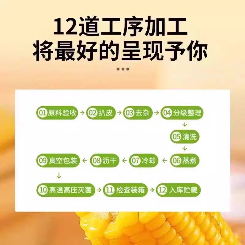 头茬新鲜东北黄糯玉米棒真空包装黄粘玉米加热即食真空装早餐粗粮