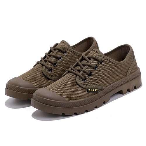 帆布鞋男低帮时尚新款户外登山鞋休闲运动防滑耐磨工地劳保工装鞋 - 图3