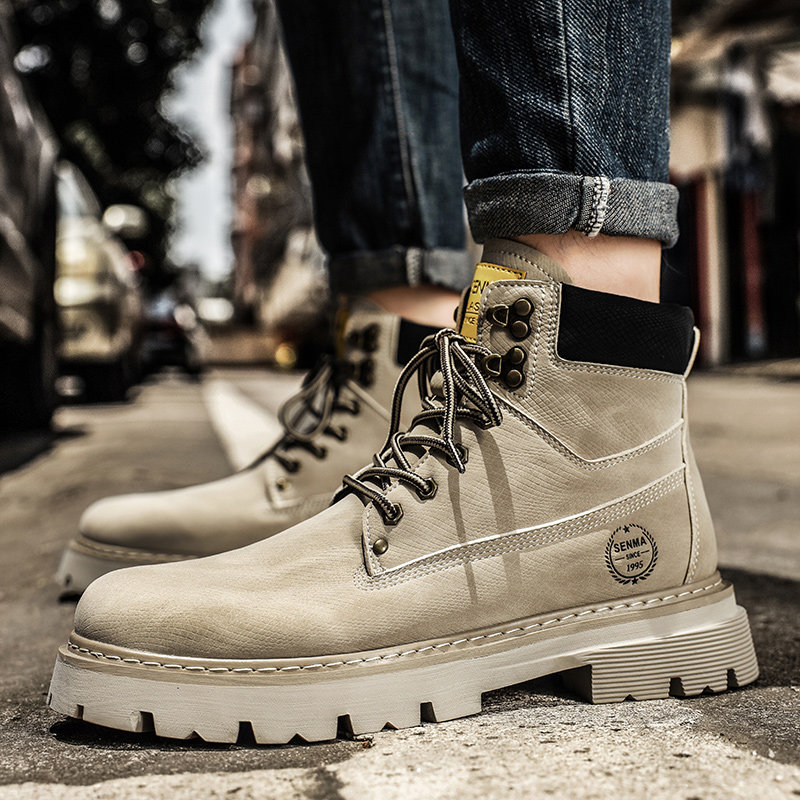 森马复古高帮马丁靴男士2026季真皮英伦风工装鞋大黄靴子新款防滑,淘宝优惠券,粉丝福利购,淘宝优惠卷