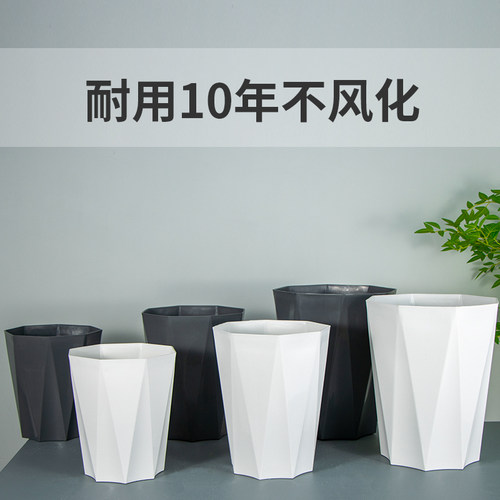 家用轻奢高级感树脂花盆金钱树龟背竹天堂鸟幸福树客厅盆栽大花盆 - 图0