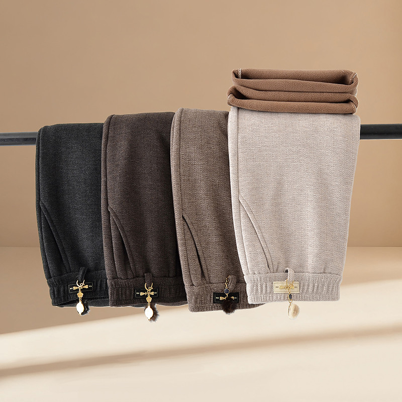 中老年女秋冬新款加绒长裤加厚休闲直筒裤松紧腰大码妈妈老人裤子,淘宝优惠券,粉丝福利购,淘宝优惠卷