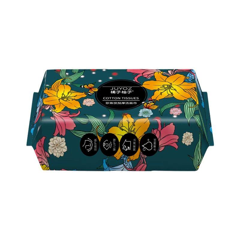 国潮纯棉一次性洗脸巾棉柔巾抽取式洁面巾擦脸面巾珍珠纹化妆悬挂