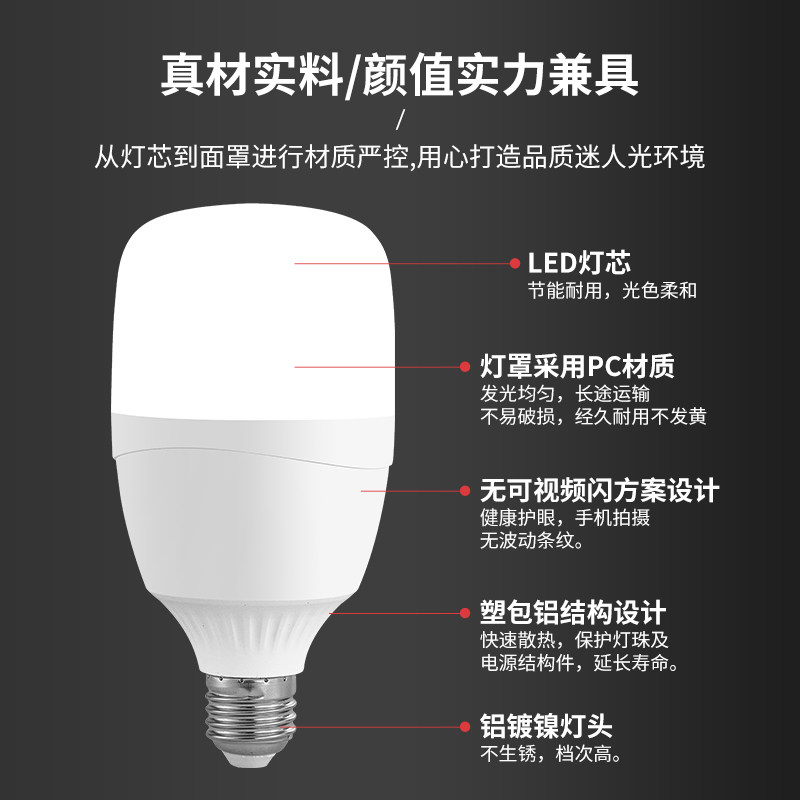 新款led灯泡家用节能省电E27螺口大功率照明超亮特亮护眼灯泡,淘宝优惠券,粉丝福利购,淘宝优惠卷