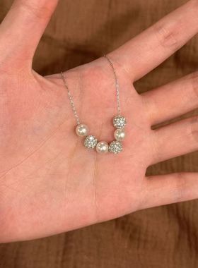 双层款法式仿珍珠手链轻奢高级感小香风气质串珠项链配饰精致锁骨