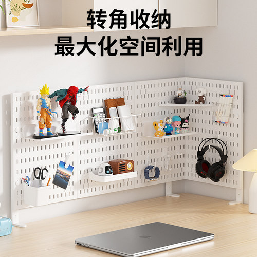 桌面置物架免打孔书桌宿舍手办鼠标立式收纳架办公桌文具整理架 - 图3