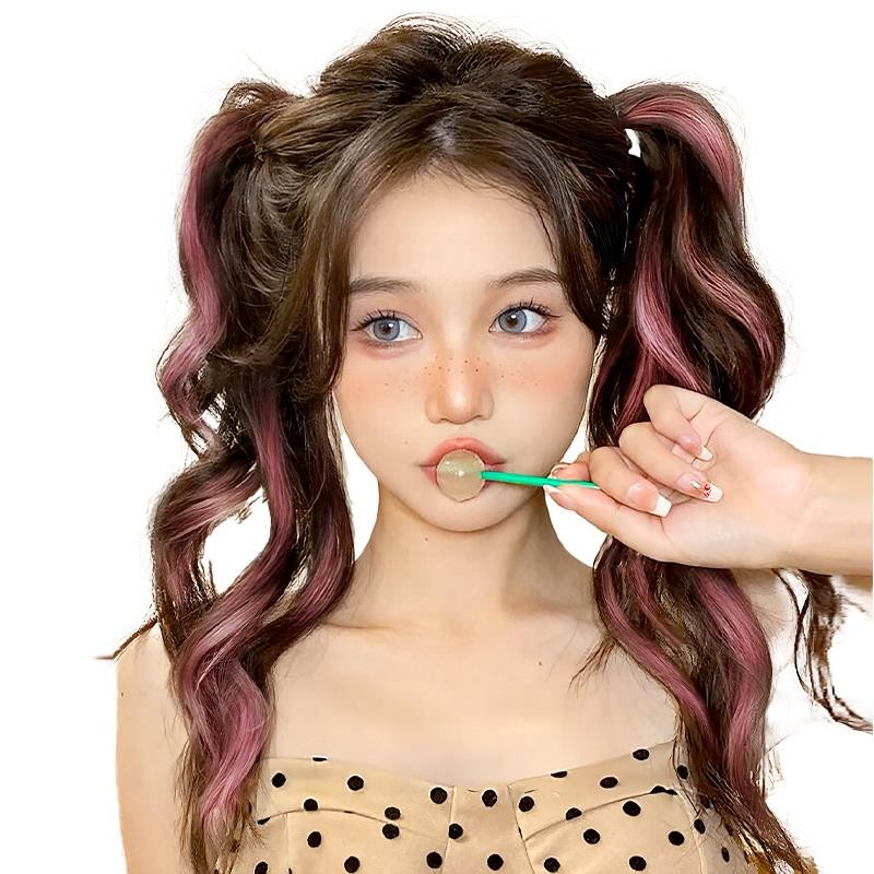 假发辫子挑染发束多巴胺编发神器彩色麻花辫侧马尾增发量长辫发饰 - 图3