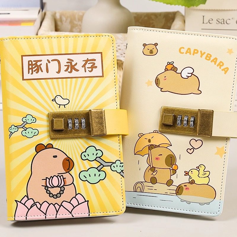 新款卡皮巴拉密码存钱本儿童夹学生带锁大容量现金收纳本钱册小巧,淘宝优惠券,粉丝福利购,淘宝优惠卷