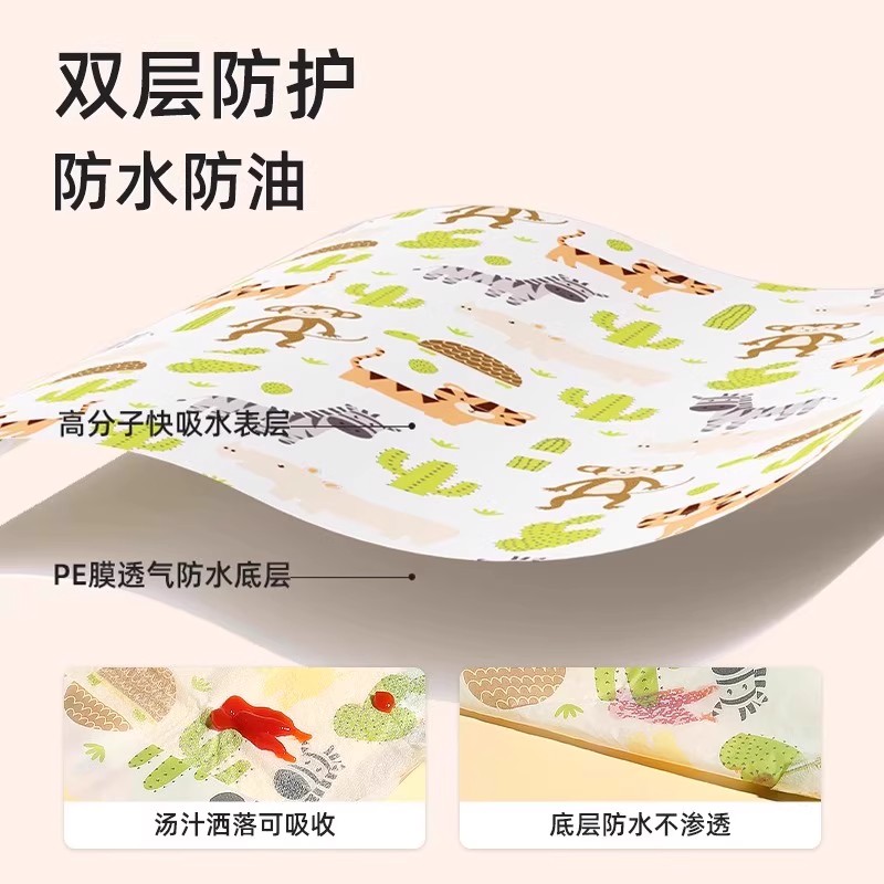 Disposable bibs for children over 1 year old, 2 years old and 3, kindergarten baby rice pocket, anti-dirty and waterproof animation