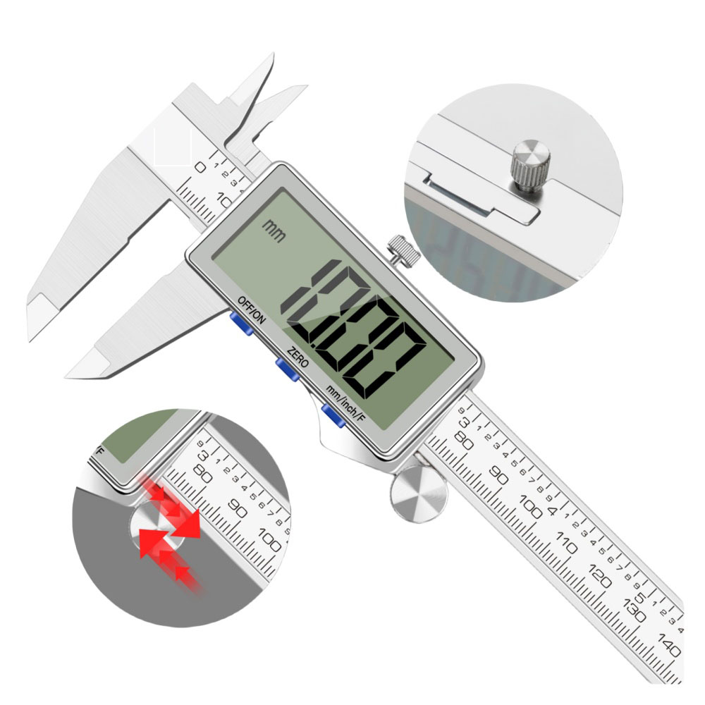 升级合金数显大屏经典款卡尺不锈钢电子游标高精度工业级测量专用