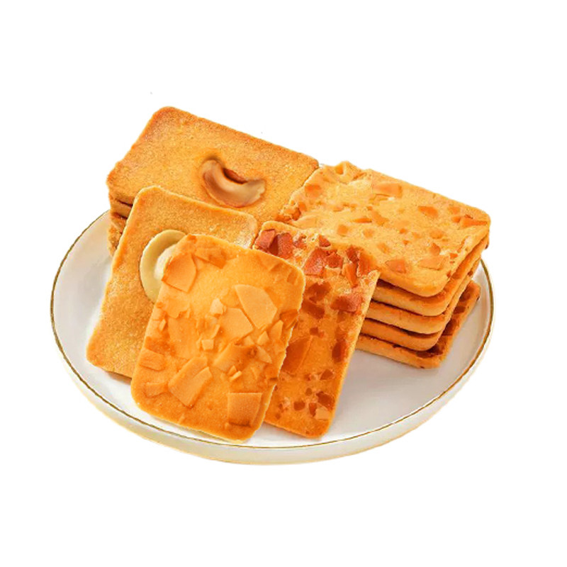 坚果芙饼干杏仁片椰子片腰果片烙蛋糕营养早餐休闲小零食怀旧酥脆